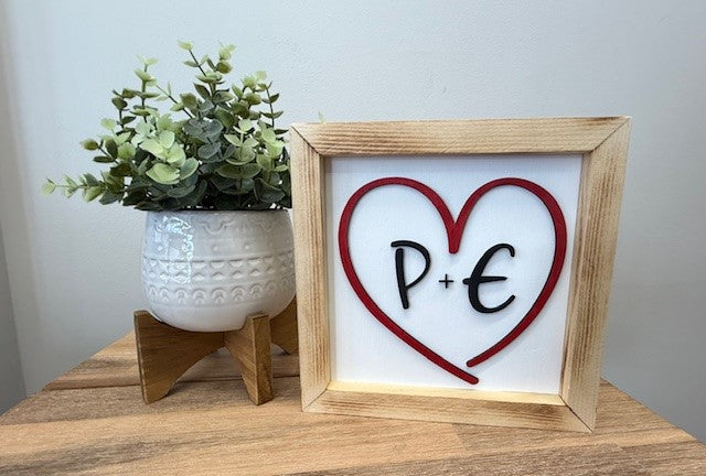 Personalized Heart Initials Frame