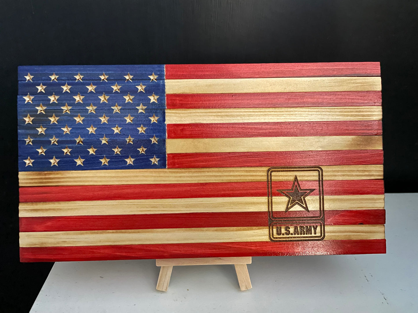 Wooden Desktop US Army Flag