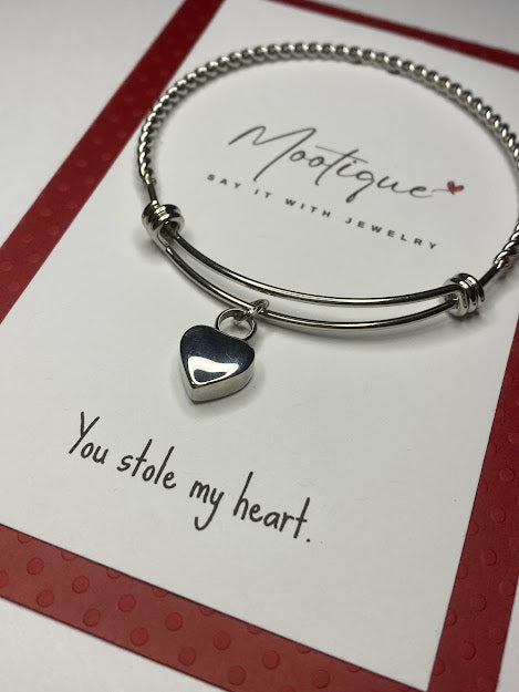 You Stole My Heart - Heart Charm Bracelet