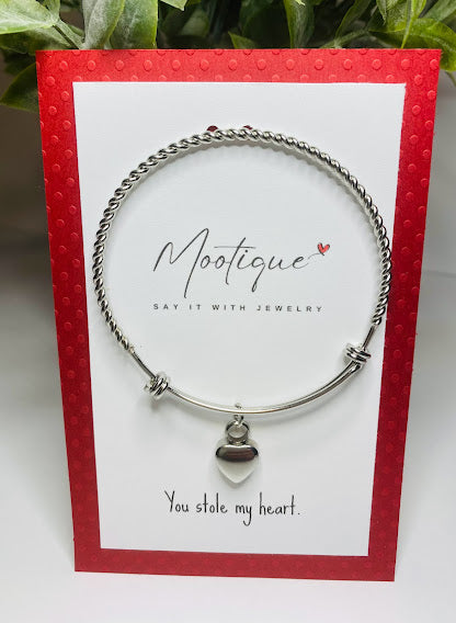 You Stole My Heart - Heart Charm Bracelet