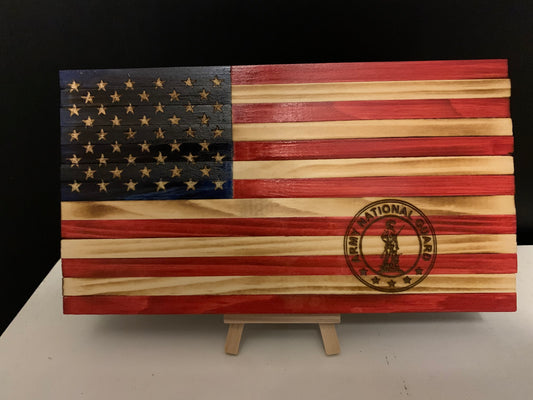 Wooden Desktop Army National Guard Flag